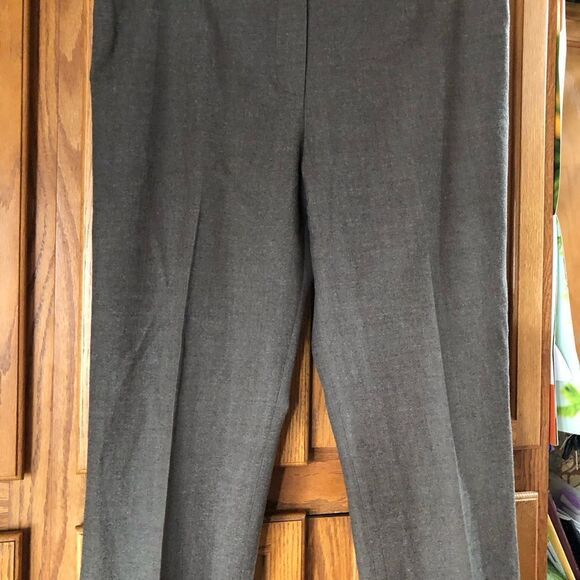 Peserico Italy Brown Ruffle Waist Fleece Wool Blend Trousers Pants - 46 - Picture 3 of 13